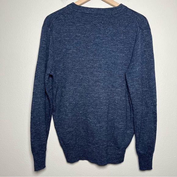 J. Crew Men Sweater Shirt Medium Dark Blue‎ Rugged Cotton Henley Casual - Picture 3 of 9